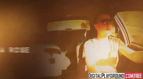 Selena Rose pays the taxi driver with a good fuck inside the taxi