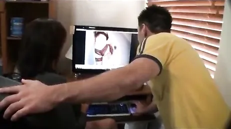 He catches his stepmother watching porn: what a great fuck they have