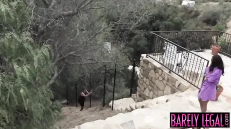 La nera Chanell Heart si fa una bella scopata sulla terrazza