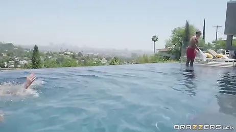 The lifeguard saves her life and she is very grateful to him.