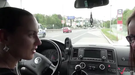 What a fuck in the van with this blonde with big tits
