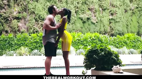 She likes to finish her workouts with her legs wide open.