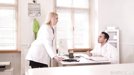 What a flirtation the busty nurse and the doctor have...