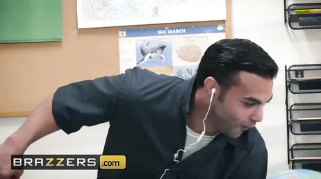 Science teacher ends up riding cock on the table
