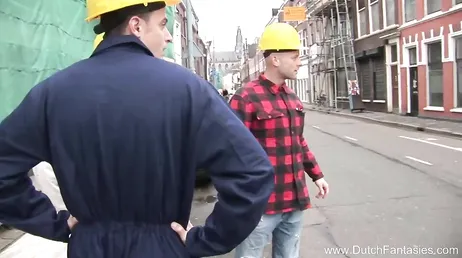 The construction inspector comes with a cleavage and a desire for cock