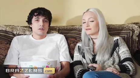 He can't stop looking at his girlfriend's mother's big tits...!!