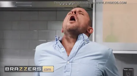 Giving his horny girlfriend a blowjob before going to work