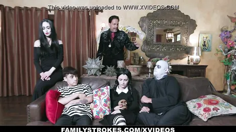 Halloween porn party with the Addams family and total orgy