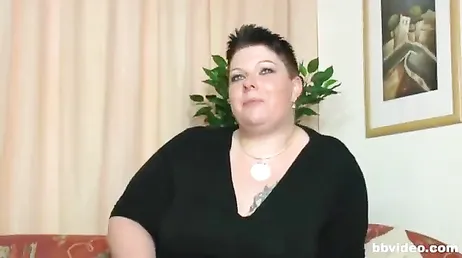 Fat German woman masturbates for us, what a slut