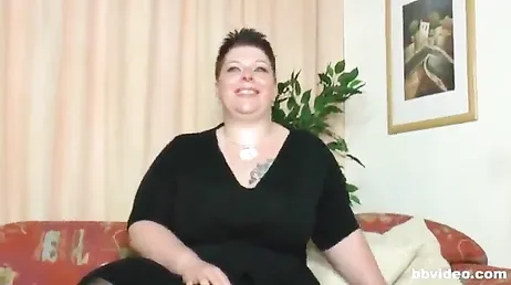 Fat German woman masturbates for us, what a slut