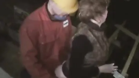 Mature Dutch woman gives joy to one of the workers.