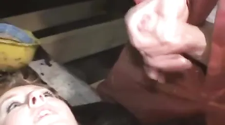 Mature Dutch woman gives joy to one of the workers.
