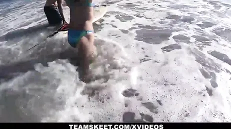 She likes surfing, and fucking with surfer boys too.