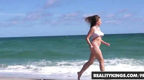 Ivy Rose has hooked up with a well-endowed guy on the beach.
