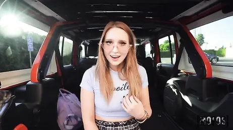 I help her with the car and she starts sucking my whole cock.
