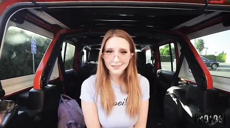 I help her with the car and she starts sucking my whole cock.