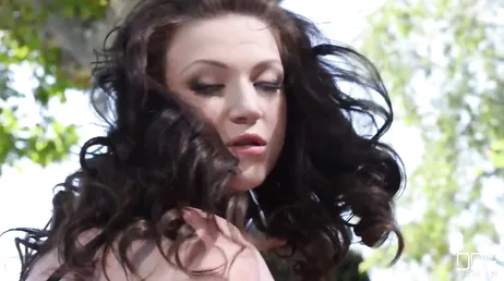 The good weather is coming and this slut is jerking off in the garden at home.