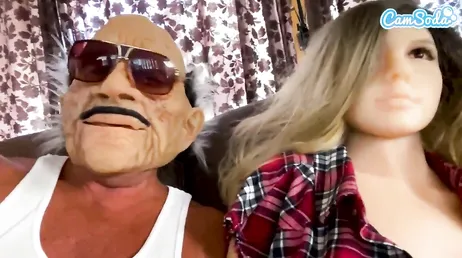 Grandpa is fucking this silicone doll, uuf!