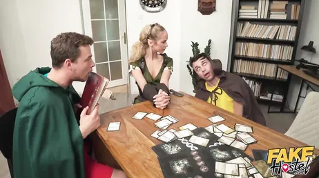 They start playing a role-playing game and end up having a threesome!!