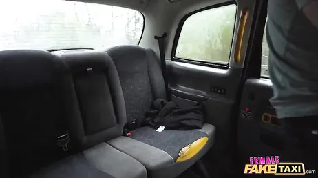 The taxi driver has huge natural tits and is very hot