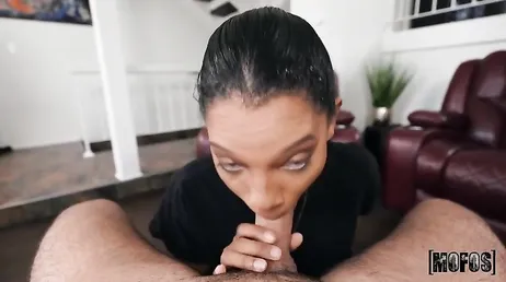 Beautiful sexy black girl fucked very hard until she gets cum in her pussy