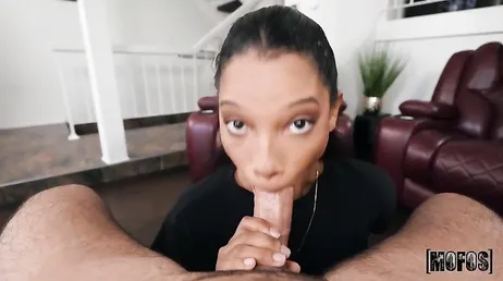 Beautiful sexy black girl fucked very hard until she gets cum in her pussy