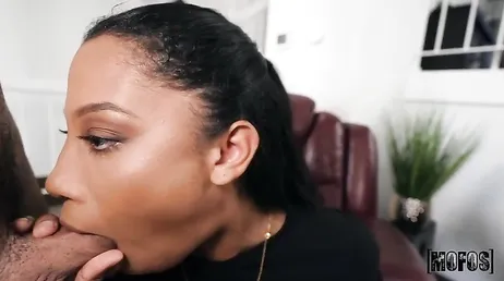 Beautiful sexy black girl fucked very hard until she gets cum in her pussy