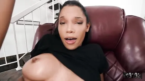 Beautiful sexy black girl fucked very hard until she gets cum in her pussy