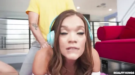 They play video games while their roommate fucks them