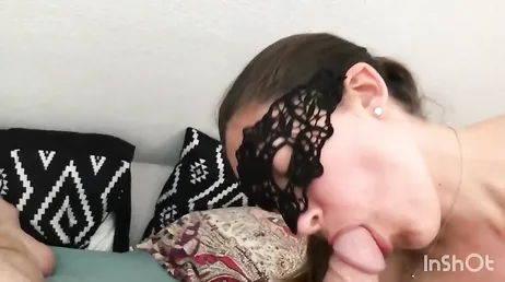 Mature Italian MILF enjoys sucking her boyfriend's fat cock