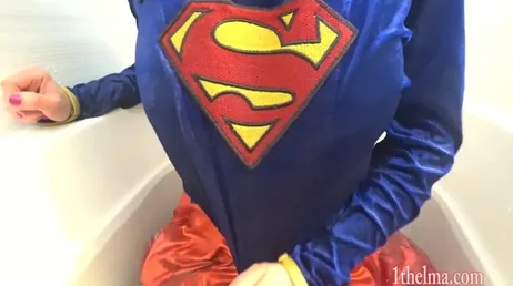 She gets into the bathtub dressed, what an ass my sister has!!