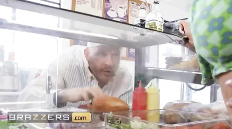 The baker's asshole fucks the hot customer in the same store