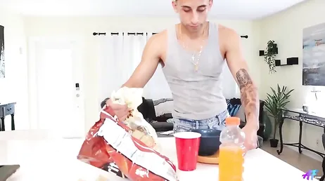 He comes home and catches his daughter's boyfriend naked and jerking off.