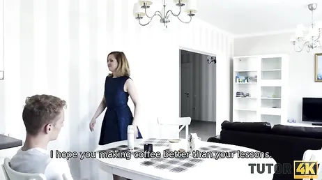 Russian housewife is dying for her young lover to arrive