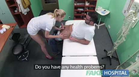 The sexy nurse was eager to suck the attractive patient's cock