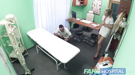 The sexy nurse was eager to suck the attractive patient's cock