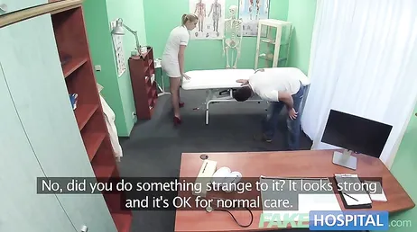 The sexy nurse was eager to suck the attractive patient's cock