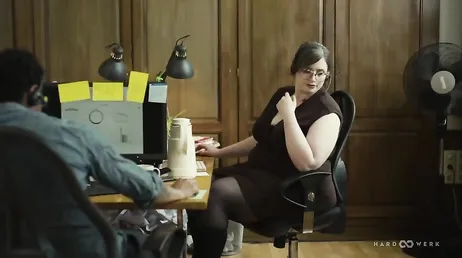 The chubby girl from the office hadn't had a cock in too long.