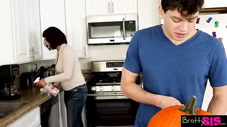 While the girl's mother cleans the house... her boyfriend is fucking her nonstop.