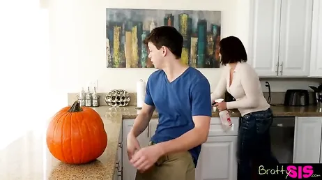 While the girl's mother cleans the house... her boyfriend is fucking her nonstop.