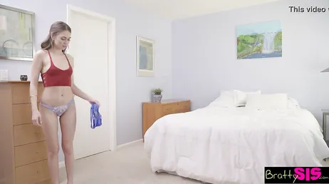 Riley Reid waits for her brother in a thong for a fuck