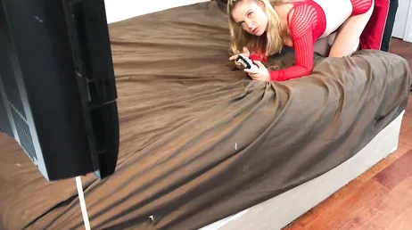 Girl with spectacular ass gets fucked while playing video games