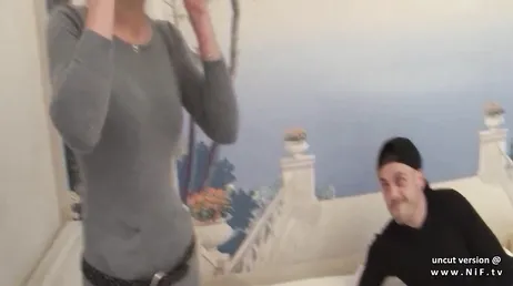 Busty franska mogen låter sin son knulla henne ganska hårt